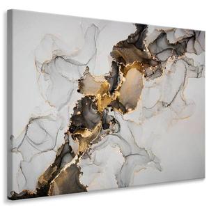 Картина на холсте Muralo MARMOR Abstraktion Muster, 100x70x70 см цвет beige/schwarz/braun/grau