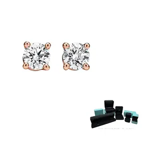 TIFFANY & CO. Серьги-гвоздики из розового золота 585 пробы с бриллиантами для женщин