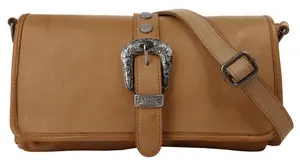 Сумка через плечо сорок°, натуральная кожа, производство Италия Forty°, цвет Cognac