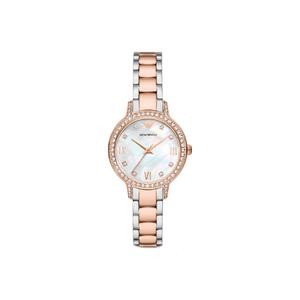 EMPORIO ARMANI Часы Three Hand Two Tone Stainless Steel Watch, White Dial