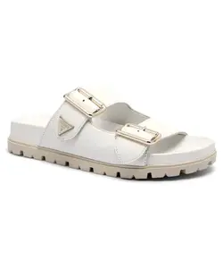 Кожаные тапочки застегиваются Guess, белый