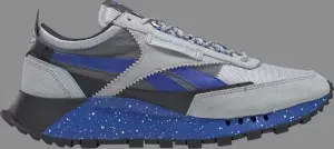 Кроссовки classic leather legacy 'grey court blue speckle' Reebok, серый