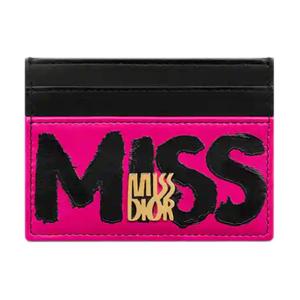 DIOR Кошелек Miss Calfskin Card Holder Women's Purple & Red & Black