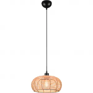 TRIO Светильники Подвесной светильник Inga E27 1 шт. теплый белый - холодный белый Подвесная лампа Ротанг в переплетении корзины, без 1xE27, регулируемая по высоте Trio Leuchten, Natur