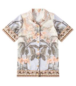 Платье из хлопка с цветочным принтом Wylie Zimmermann Kids, Blue Floral