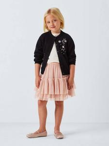 Детская мини-юбка из фатина с ярусами John Lewis Heirloom Collection, Rose