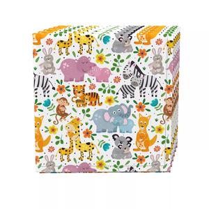 Набор салфеток из 4 шт., 100 % хлопок, 20x20 дюймов, животные из мультфильмов дикой природы