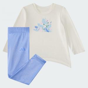 Спортивный костюм Adidas 2-Piece Long Sleeve Tee & Glitter Legging Set, цвет Chalk White