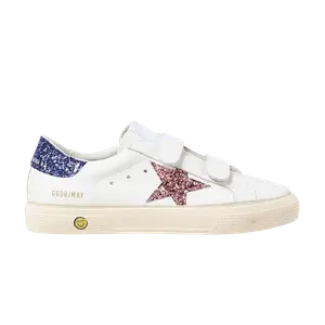 Кроссовки Golden Goose May School Kids White Red Blue Glitter, белый