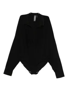 Боди с длинными рукавами Norma Kamali, черный