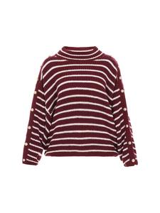 DreiMaster Женский свитер винно-красного и кремового цвета