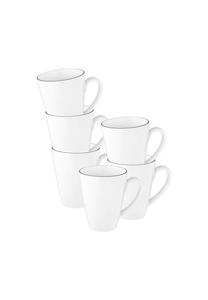 Набор кофейных кружек Seltmann Weiden Lido Black Line, 350 мл, 6 штук, белый