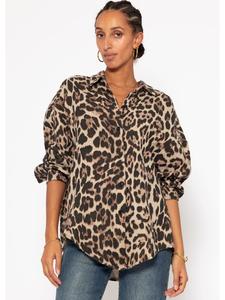 Блуза SASSYCLASSY Ultra Oversize Musselin-Blusenhemd, коричневый