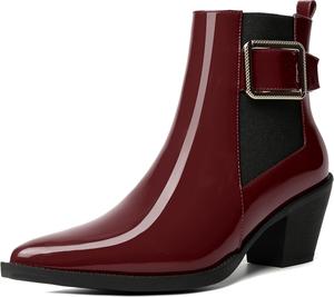 Женские ботильоны MODENCOCO с застежкой на ремешок на щиколотке, вечерние, с модной пряжкой, остроконечным носком, массивным низким каблуком 2,5 дюйма