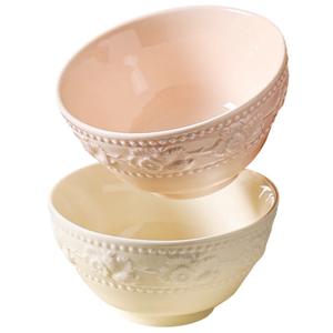 Набор посуды Kawasimaya, бежевый/розовый, тарелка для риса, 11,5 см, 2 шт