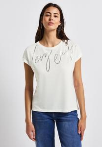 Футболка с принтом MIT FOLIEN WORDING Street One, кремовый