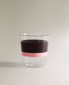 Стакан Zara Home Borosilicate With Stripes X Collagerie, розовый