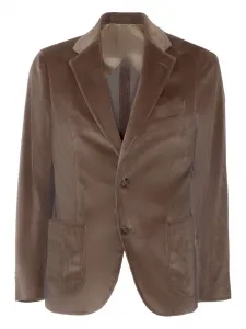 Вельветовый однобортный пиджак Lardini, коричневый