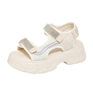 NANJIREN Пляжные сандалии женские, черные/бежевые