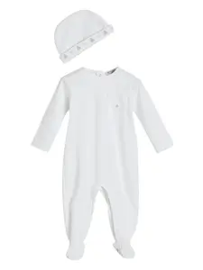 Комбинезон для новорожденного с логотипом Brunello Cucinelli Kids, белый