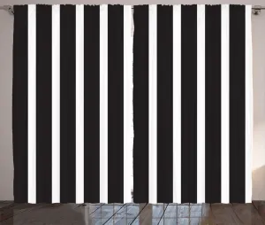 Полосатая штора в деревенском стиле ABAKUHAUS, классическая базовая модель, присборенная штора для спальни с петлями и крючками, 280 x 225 см, цвет: антрацитовый серый и белый Abakuhaus