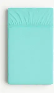 Простыня на резинке 120 х 60 см - махровая ткань - мягкая и безопасная для малышей - мятного цвета BellaFurn