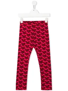 Леггинсы с узором La Greca Versace Kids, красный