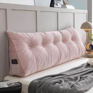 Подушка треугольная настенная COZMAX для поддержки спины и шеи, цвет: розовый, размер: Full/4