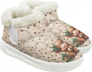 Женские зимние ботинки с меховой подкладкой, слипоны с плоским каблуком и меховой подкладкой, ботильоны Qoiuvncy, Highland Cow