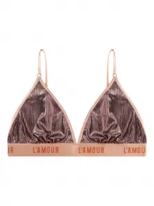 Бюстгальтер в рубчик с эффектом металлик Love Stories, коричневый