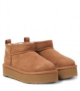 Классические ультрамини платформы из замши UGG Kids, Chestnut