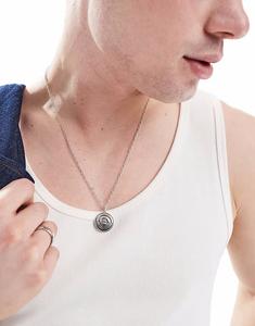 Ожерелье с подвеской в виде круга серебристого тона Asos Design