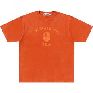 Футболка BAPE A Bathing Ape Overdye Relaxed Fit, оранжевый