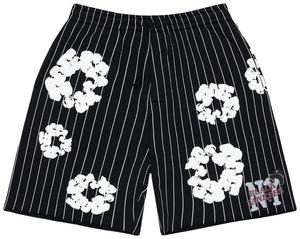 Джинсовые шорты-бридж Denim Tears Pinstripe Wreath, черные