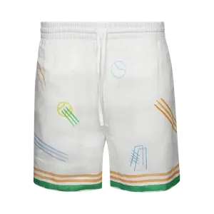 Шорты Casablanca Printed Linen 'Le Jeu', белый