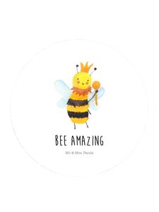 Mr. & Mrs. Panda Белый магнит на холодильник с пчелой и надписью