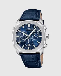 C4747/2 Мужские спортивные синие кожаные мужские часы Candino, синий