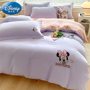 Disney Комплект постельного белья 3 предмета, 90 см, пододеяльник 150x200 см, цвет: светло-фиолетовый и кремово-розовый