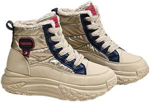 Женские зимние ботинки на снег с теплой подкладкой из меха, средние по голени и ботильоны для женщин, удобные, для улицы, с противоскользящей подошвой Hhhchpm, Blue