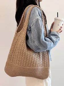 Вязаная кружевная сумка, женская сумка через плечо Doux Belle, цвет Brown