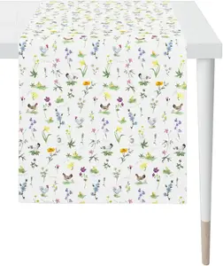 APELT дорожка для стола "6412 HAPPY EASTER, Пасхальное украшение, Пасха", (1 шт.), цифровая печать, с пасхальным мотивом 42х140 см, белый