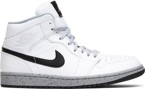 Кроссовки Air Jordan 1 Mid White Cement, белый