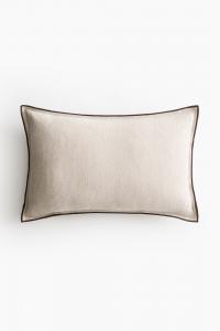 Наволочка H&M Cushion Cover Containing Flax, 40X60 см, бежевый