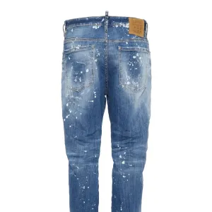 Джинсы с логотипом и потертостями DSQUARED 2, синий