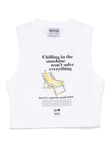 Укороченный топ с принтом MOSCHINO JEANS, белый