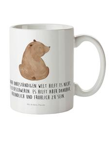 Детская кружка с изображением медведя на плече и надписью белого цвета Mr. & Mrs. Panda