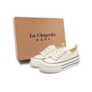 La Chapelle Износостойкие низкие парусиновые туфли, увеличивающие рост, женские, бежевые