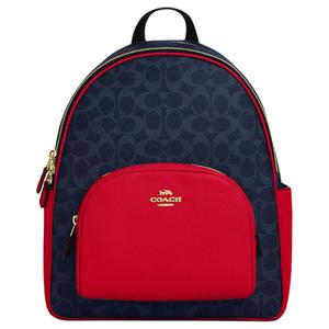 COACH Сумка рюкзак из прорезиненной ткани большая женская голубая