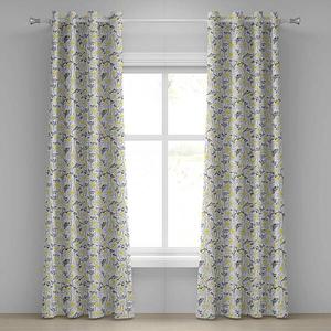 Занавеска с люверсами Abakuhaus Daisy Flowers 2 шт, 280x260x0,5 см цвет gelb weiss