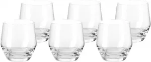 Набор из 6 стаканов для воды Puccini. Можно мыть в посудомоечной машине. Стеклянные чашки для питья. Стаканы для сока в современном стиле. Объем 310 мл. Прозрачные. 069557 Leonardo